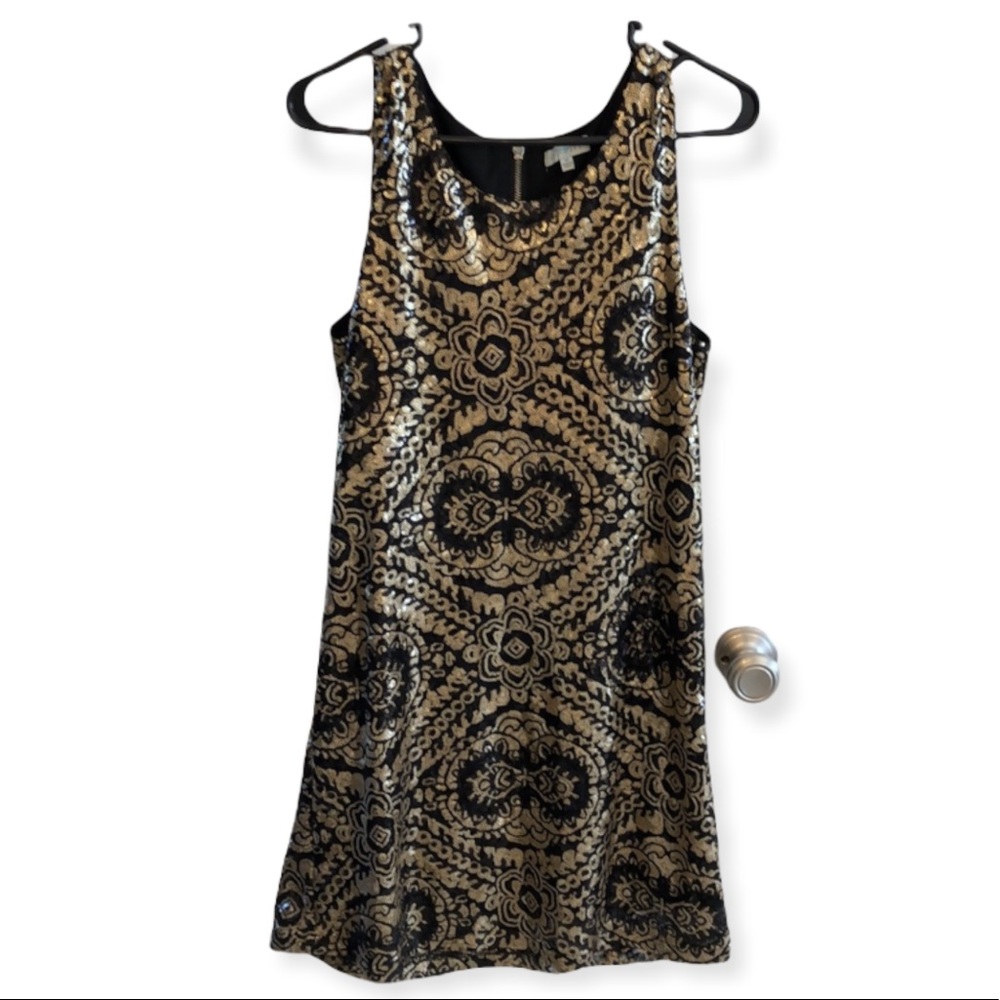 Francesca’s Black and Gold Dress